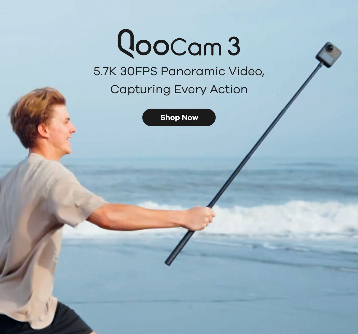 QooCam 3 5.7K 360 camera, record 360 vlog